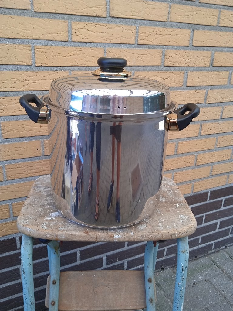 diverse grote pannen + asperge pan, Pannenset, Ophalen of Verzenden, Zo goed als nieuw, Rvs