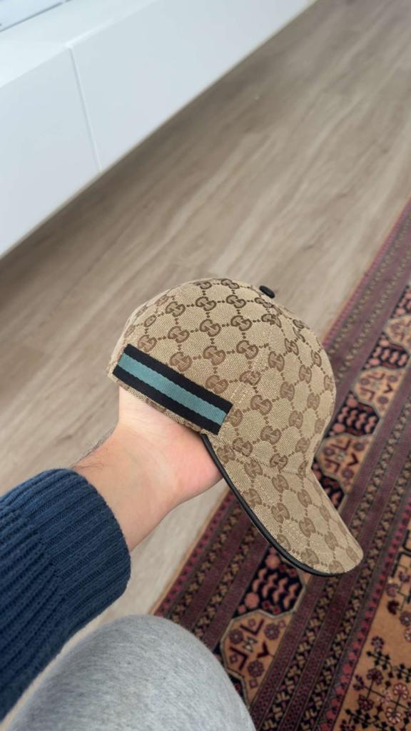 Gucci Vintage GG Baseball Pet Beige/Blauw - Maat L - Nieuw, Kleding | Heren, Ophalen of Verzenden, Nieuw, 58 of 59 cm (L, 7¼ of ⅜ inch)
