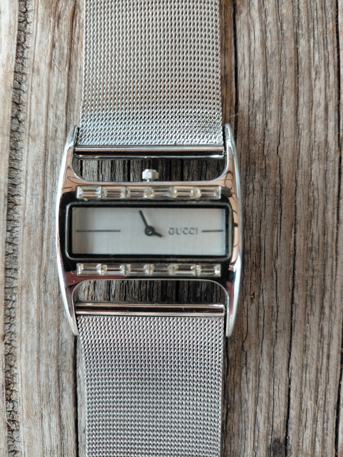 Vintage horloge gucci.bj rond 1900., Ophalen of Verzenden, Zo goed als nieuw, Staal, Overige merken