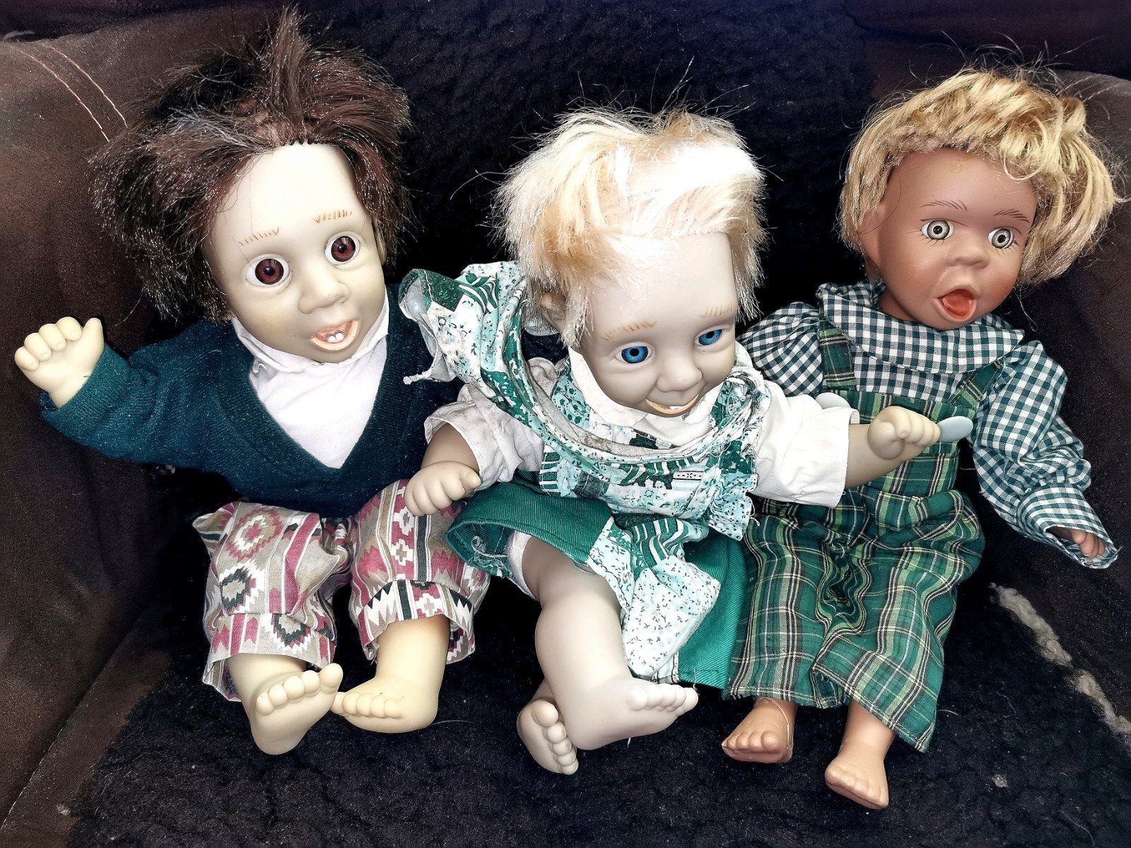 Set van 3 Vintage Babypoppen met Kleding, Ophalen, Gebruikt, Babypop