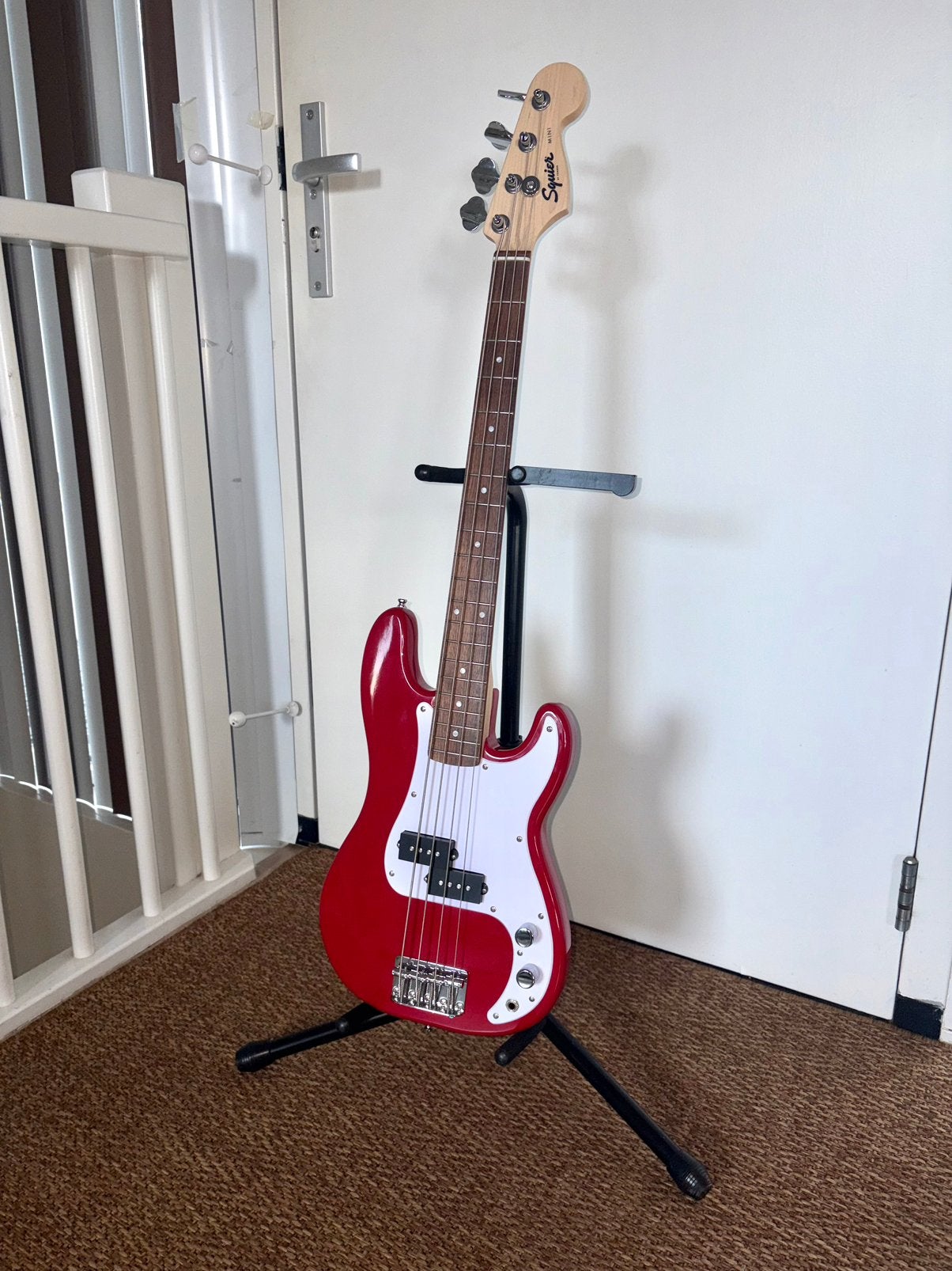 Squier Mini P Bass Dakota Red, Ophalen, Gebruikt, Elektrisch