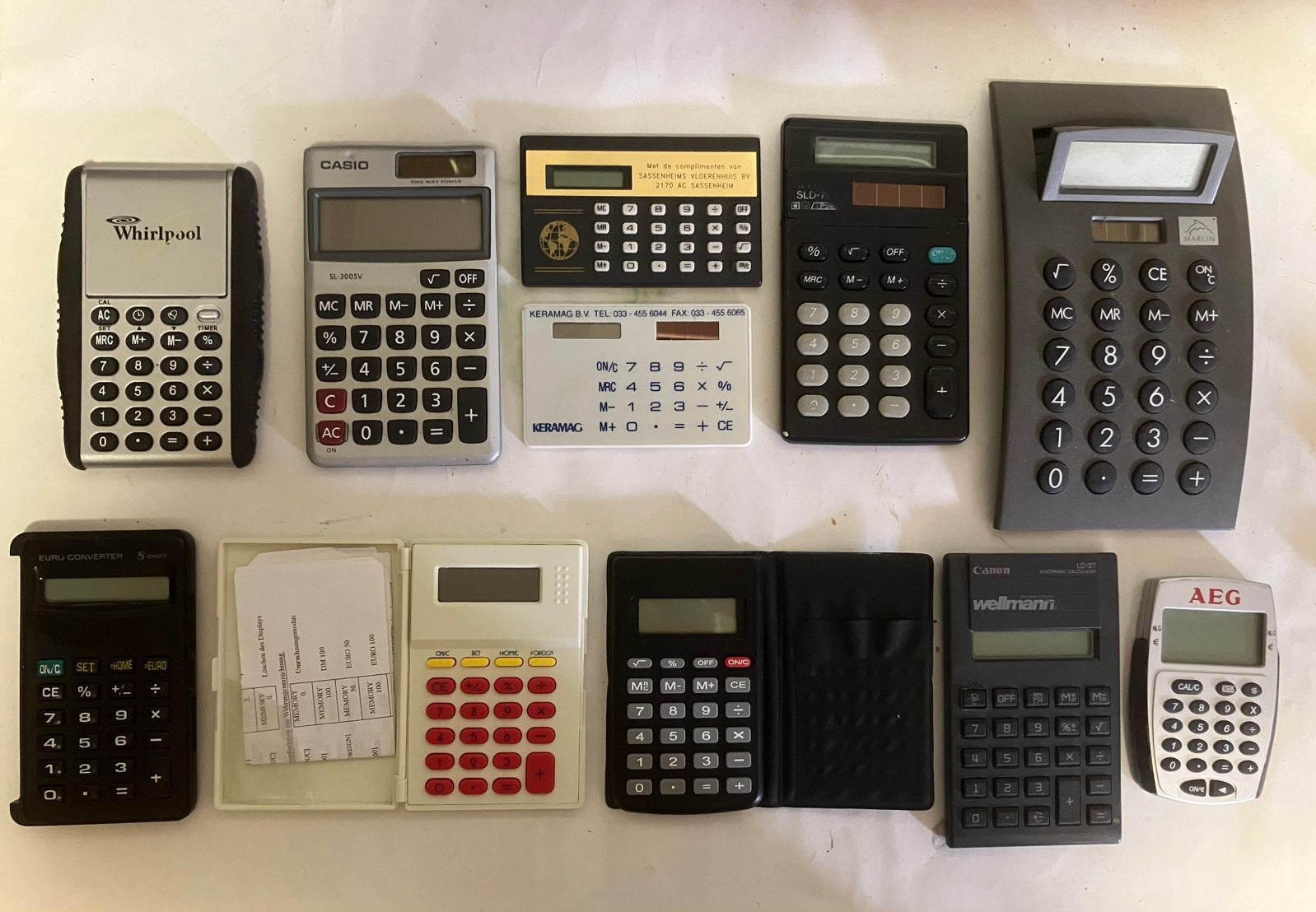 11vintage rekenmachines, Casio, Canon, Citizen, div. reclame, Diversen, Ophalen of Verzenden, Gebruikt