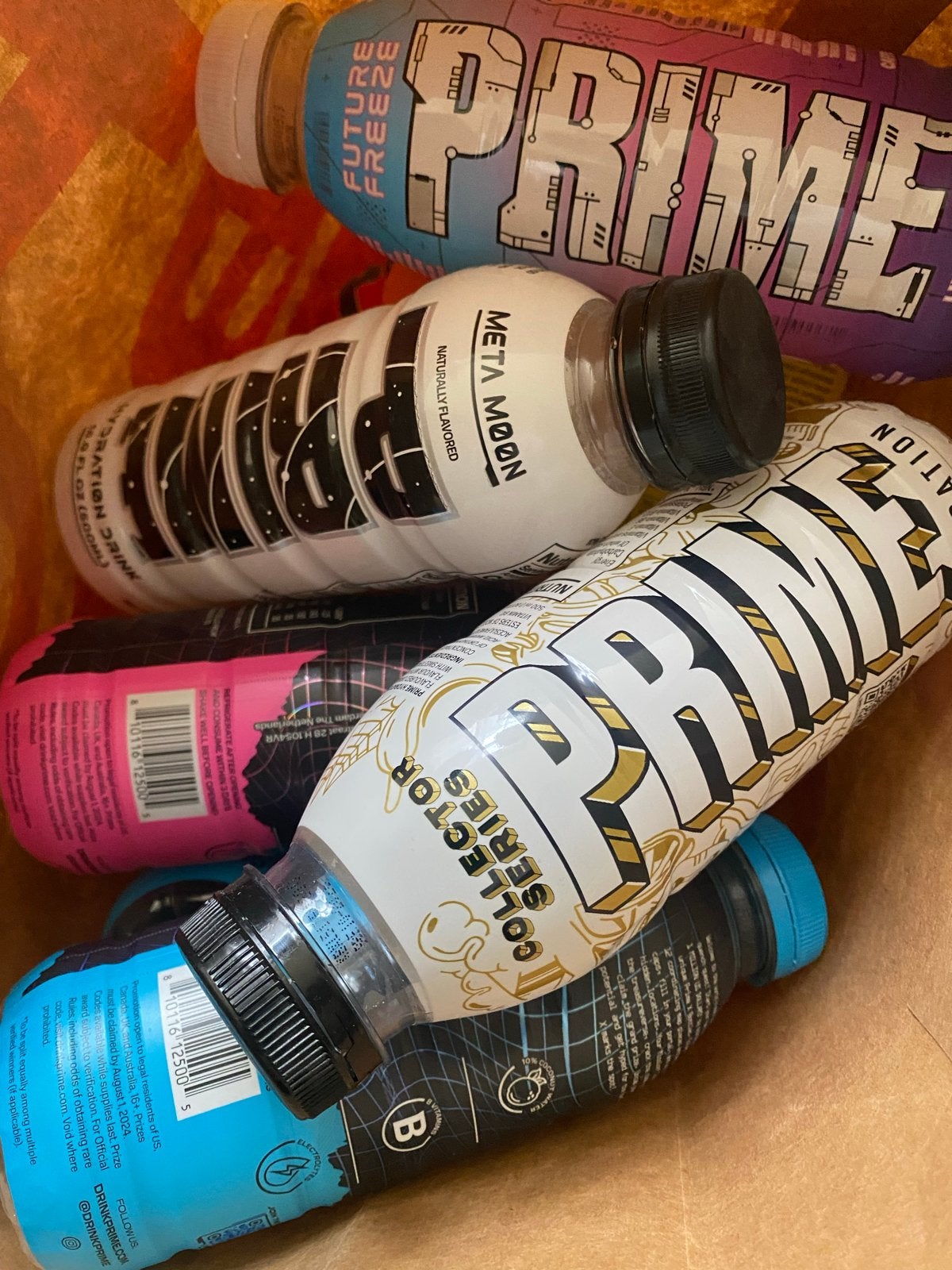 Lege flesjes Prime drink, Ophalen, Gebruikt