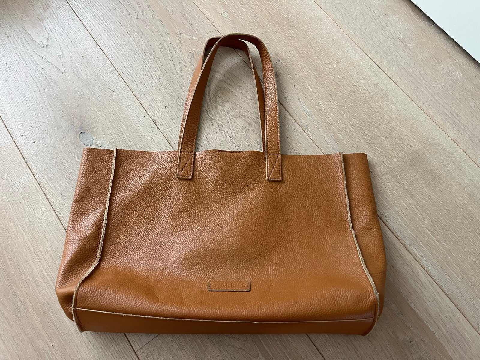 Shabbies Leren Shopper tas - Cognac, Ophalen of Verzenden, Zo goed als nieuw, Bruin, Shopper