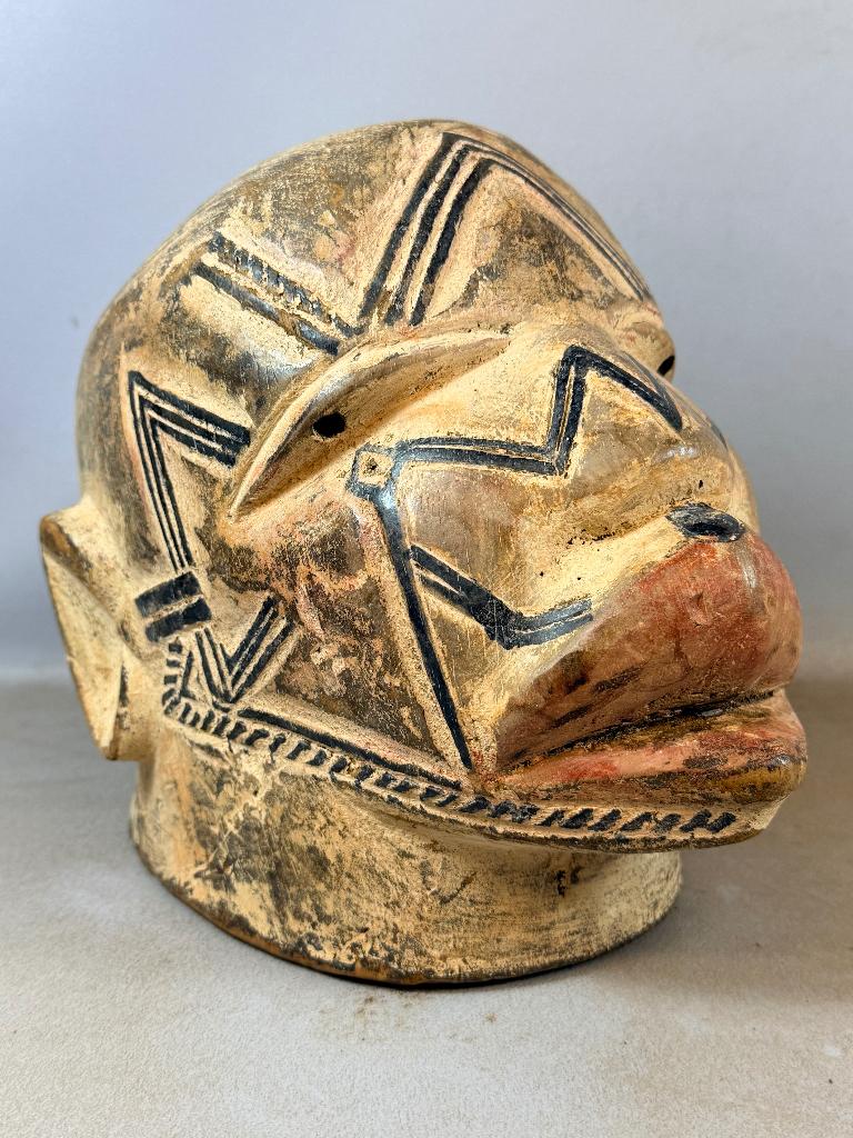 260416 Zeldzame Afrikaans Makonde helm masker - Tanzania., Ophalen of Verzenden