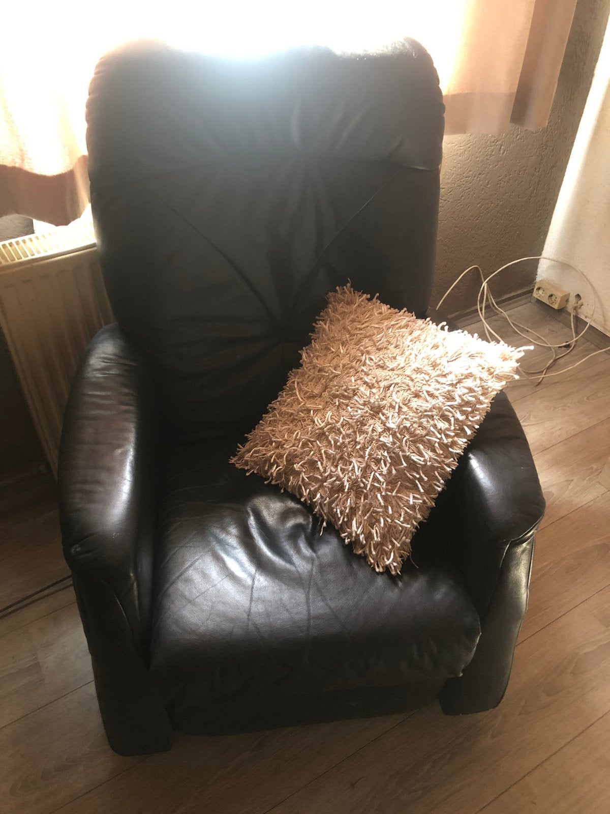 Fauteuille electrisch verstelbaar bruin leer, Huis en Inrichting, Ophalen of Verzenden, Gebruikt, 75 tot 100 cm, Leer