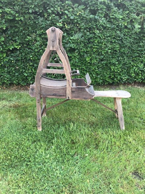 Oude houten / metaal vlaskam vlas kam, Antiek en Kunst, Ophalen