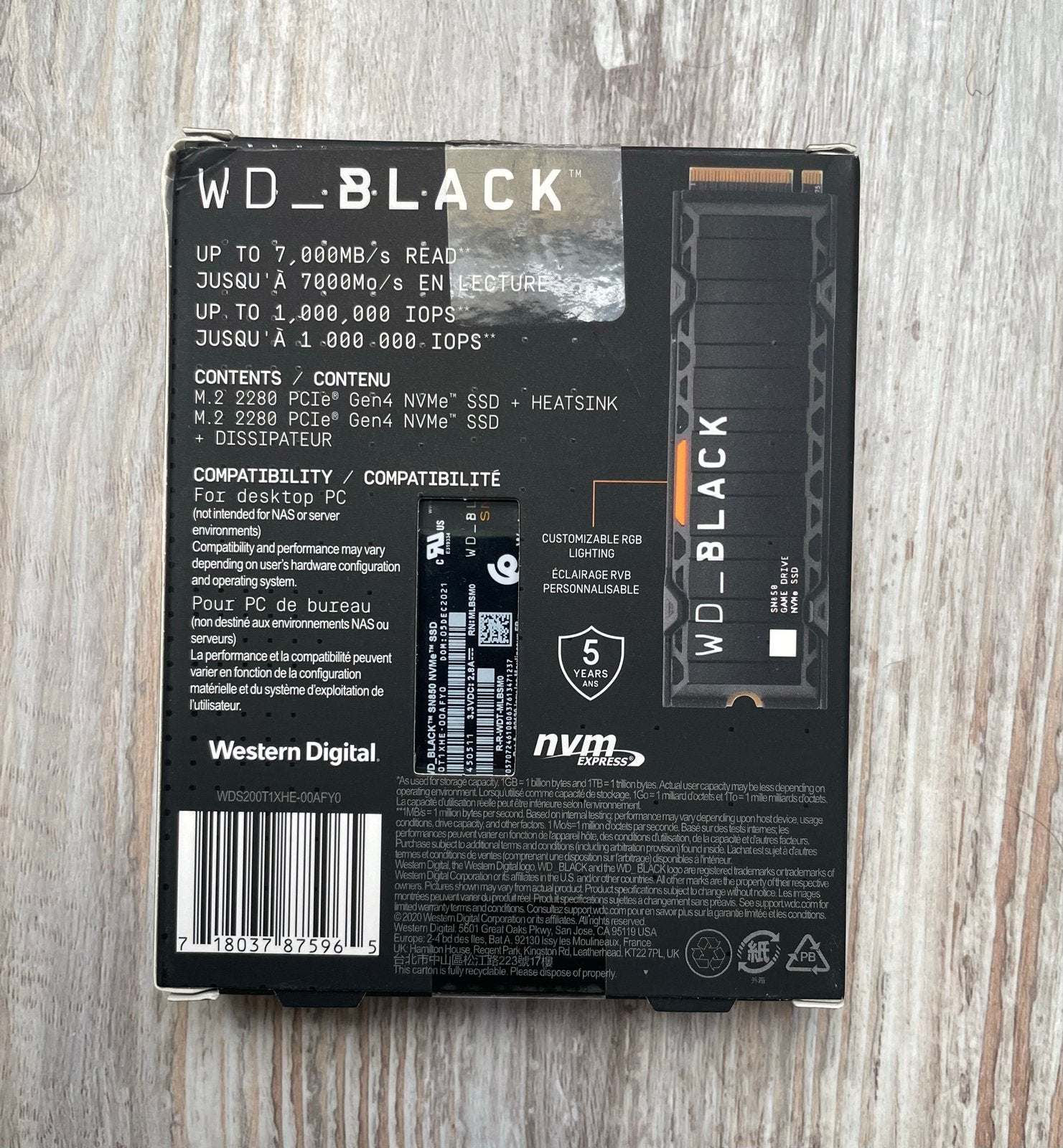 WD_BLACK SN850 NVMe SSD 2TB met Heatsink, Computers en Software, Harde schijven, Intern, Server, Nieuw, Ophalen of Verzenden