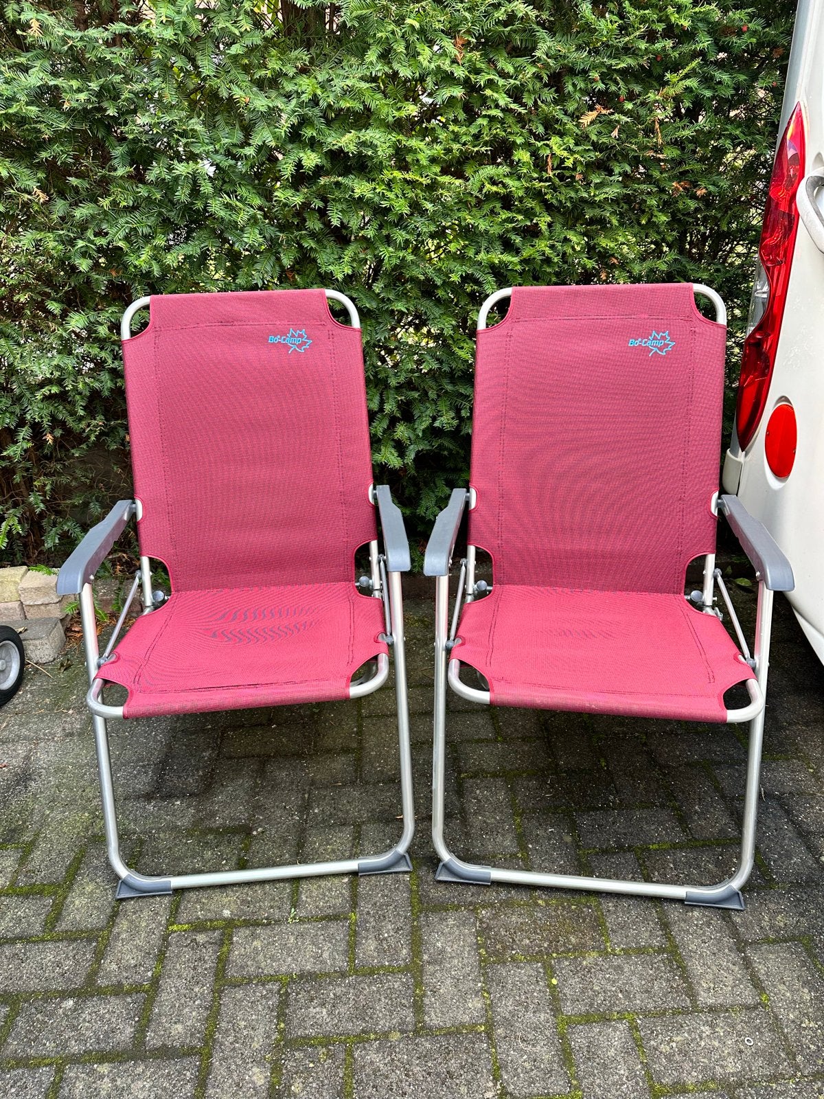 2x Opvouwbare Campingstoelen - Rood, Caravans en Kamperen, Ophalen of Verzenden, Gebruikt