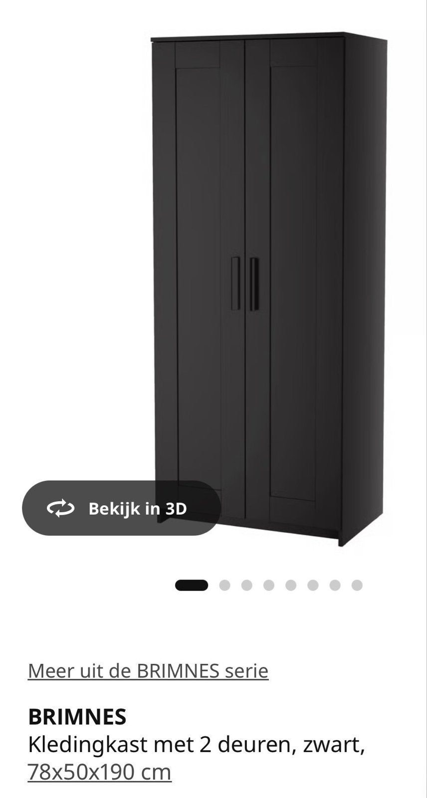 IKEA Brimnes kast 78x50x190 cm, Ophalen, Gebruikt, 50 tot 100 cm, 150 tot 200 cm