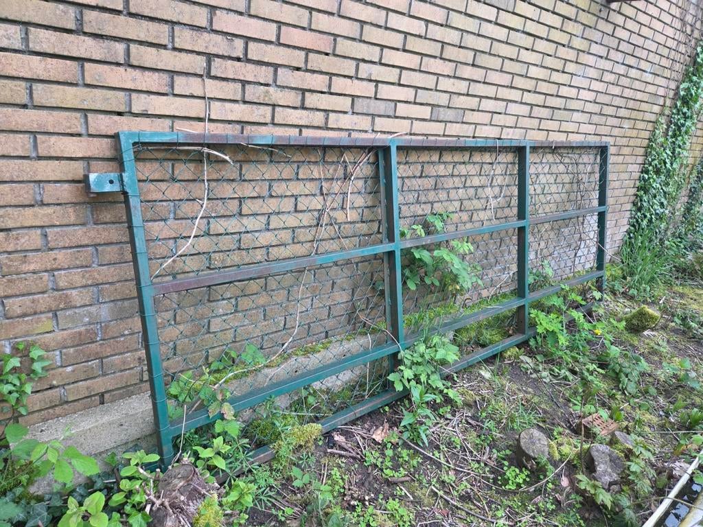 Draaihek / tuinhek / poort B 303 x H 110 cm - Gebruikt, Ophalen, Gebruikt, IJzer, Tuinhek
