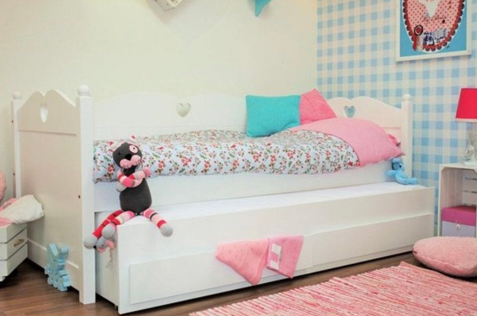 Bedbank Emma met lades en logeerbed, Ophalen, Zo goed als nieuw, 180 cm of meer, 85 tot 100 cm