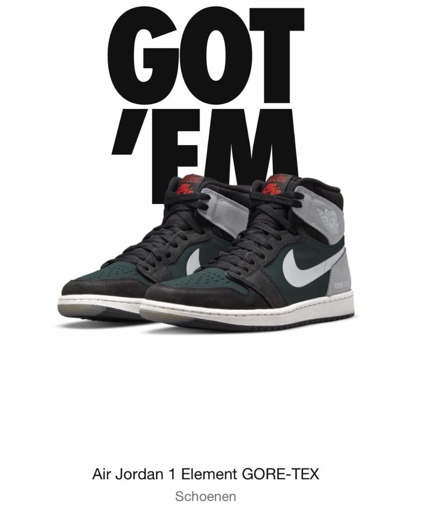 Nieuwe Nike Air Jordan 1 Element Gore - Tex, maat 40., Overige kleuren, Nieuw, Ophalen of Verzenden, Sneakers of Gympen