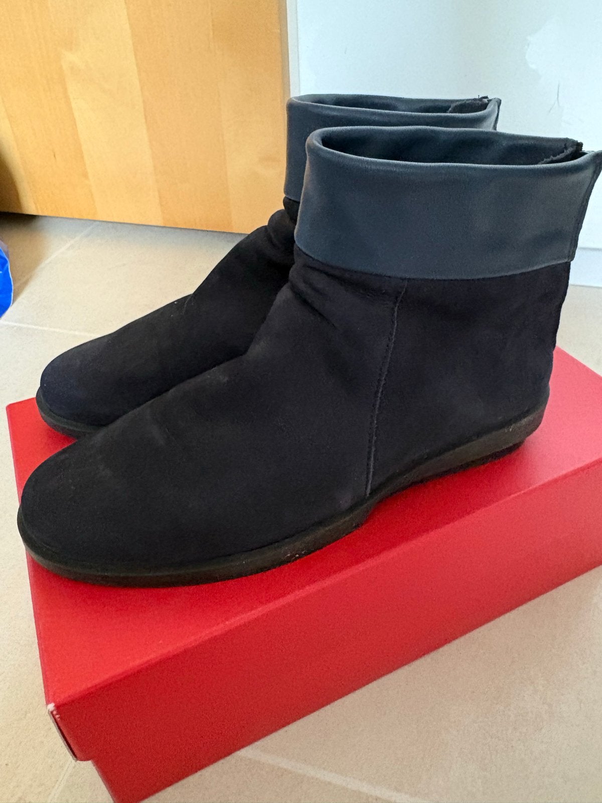 Arche Detone Nubuck Enkellaarzen - Maat 38, Ophalen of Verzenden, Zo goed als nieuw, Blauw, Lage of Enkellaarzen