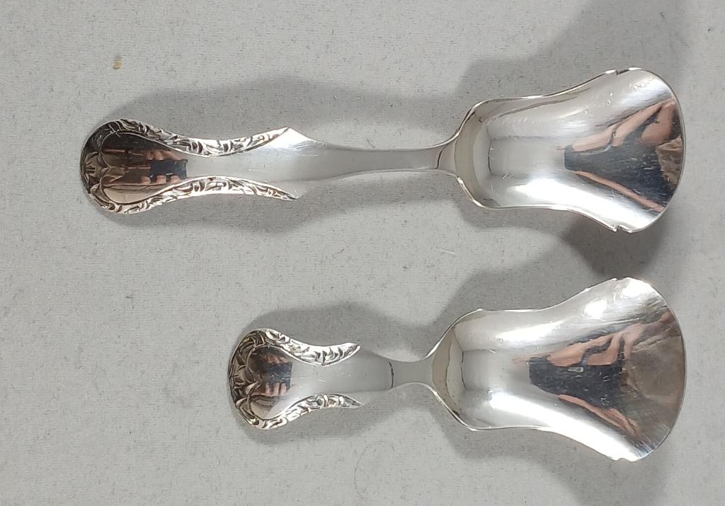 Zilveren suikerschep en theeschep Biedermeier 835 zilver, Ophalen of Verzenden, Zilver