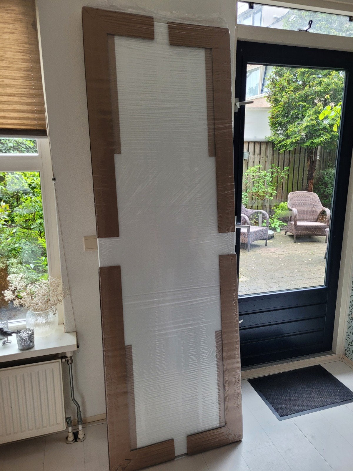Nieuwe binnen opdekdeur, wit, 211,5 - 68 cm, Doe-het-zelf en Verbouw, Deuren en Horren, Ophalen, Minder dan 80 cm, Binnendeur
