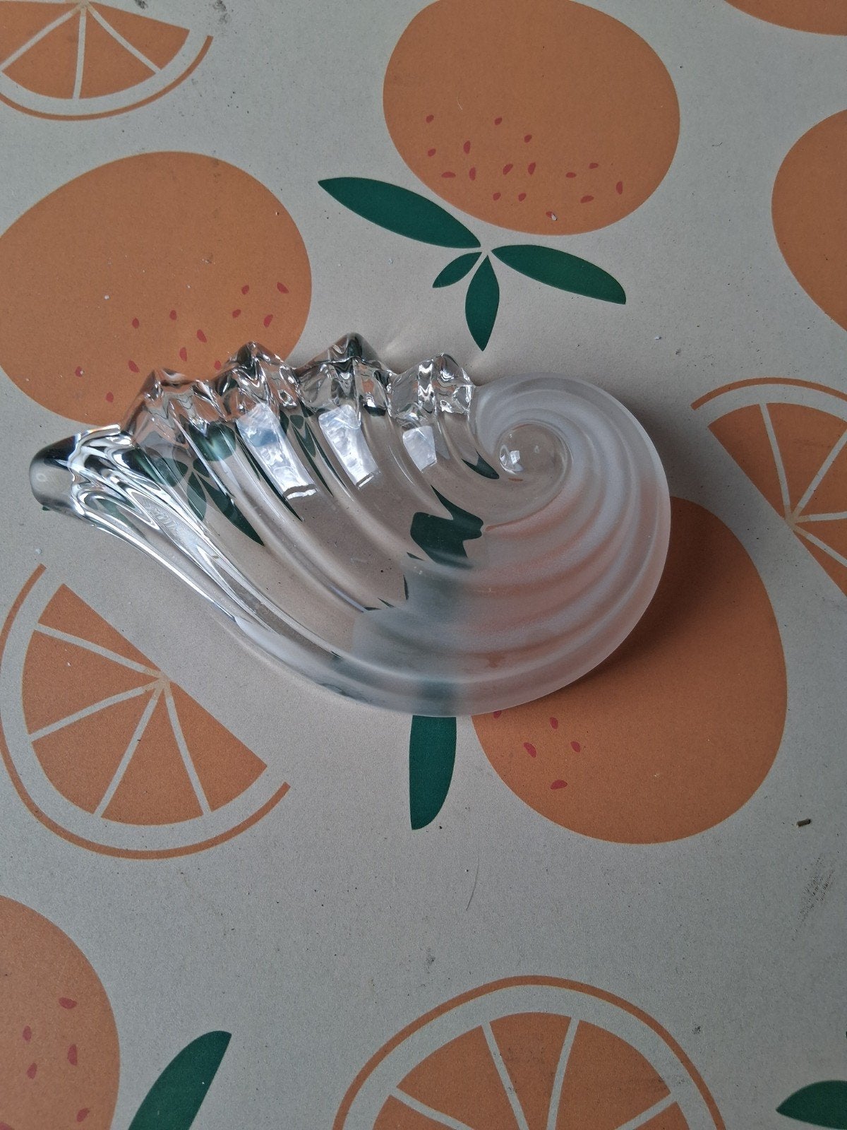 Glazen nautilus schelp presse-papier/decoratie, Ophalen of Verzenden