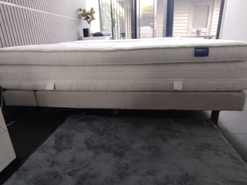 boxspring, Huis en Inrichting, Ophalen, Gebruikt, Beige, Tweepersoons