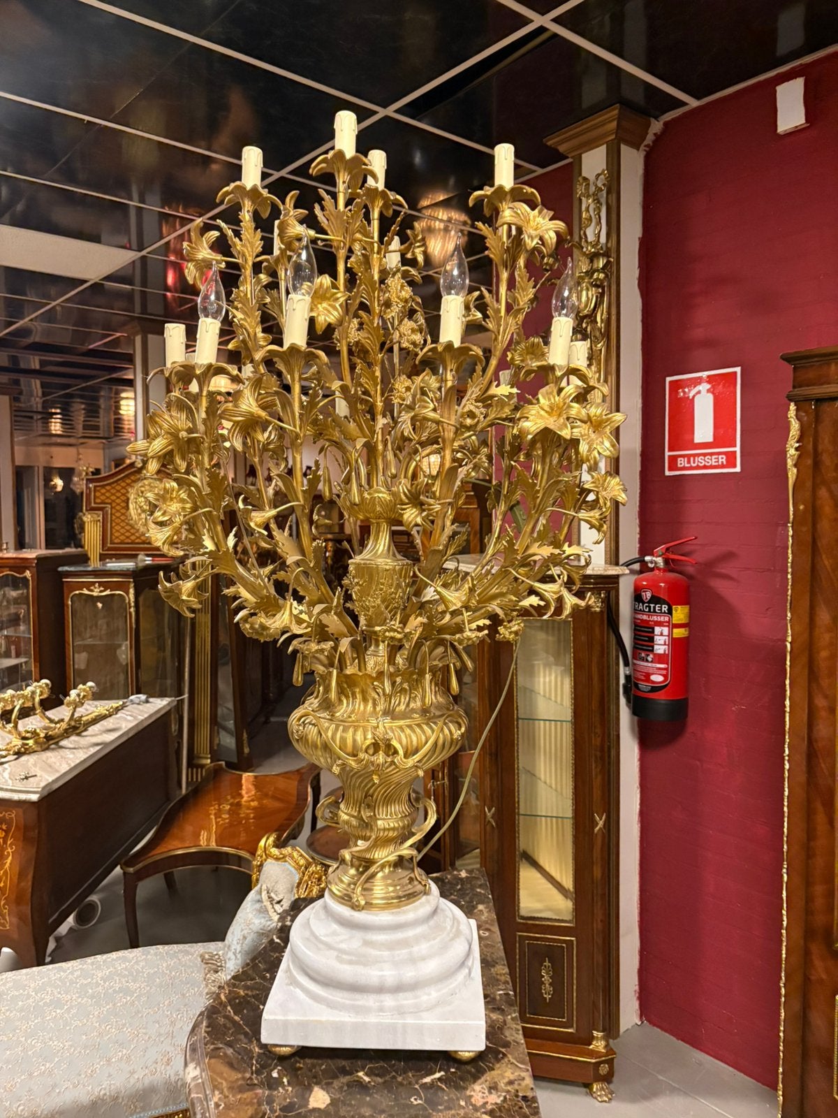 Bronzen grote lamp staande, Ophalen of Verzenden, Zo goed als nieuw