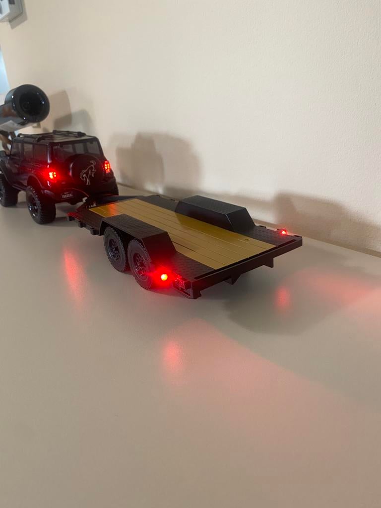 Traxxas trx4m trailer met verlichting, dubbelas – zeer sterk, Ophalen of Verzenden, Zo goed als nieuw, Auto offroad