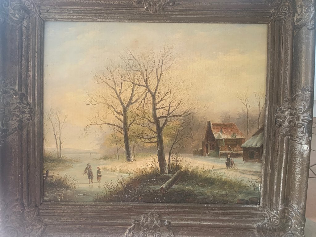 Typische Winterlandscap van Nederland, Antiek en Kunst, Kunst | Schilderijen | Klassiek, Landschap, Nederlandse school, Olieverf