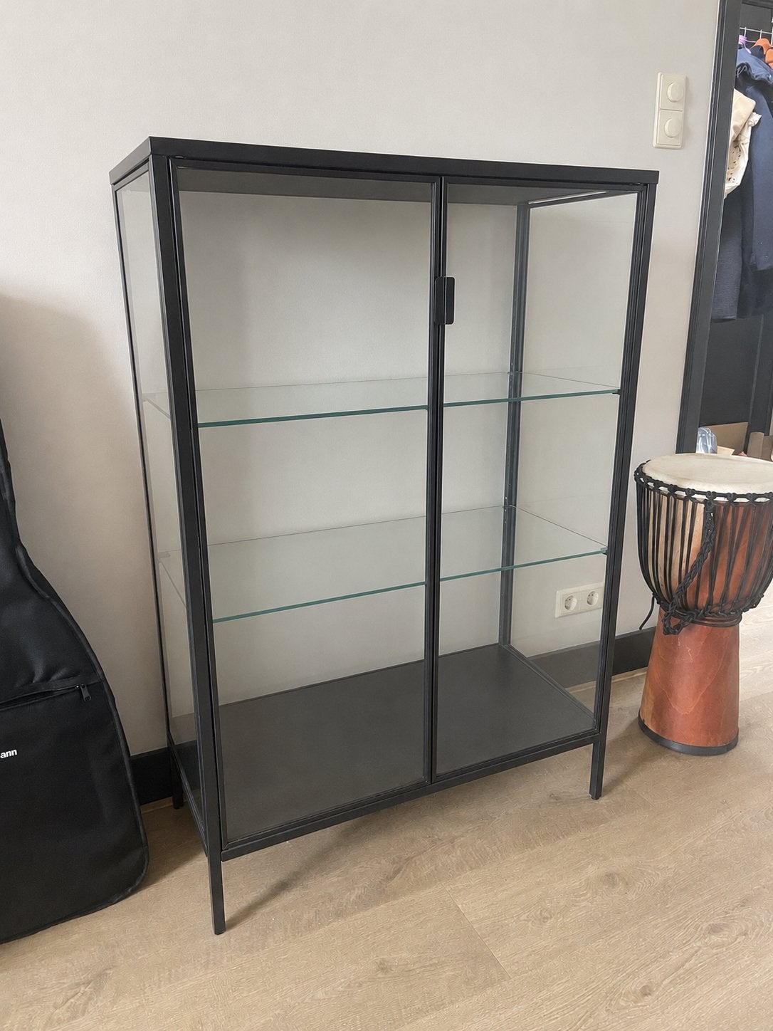 IKEA RUDSTA vitrinekast, antraciet, 80x37x120 cm, Huis en Inrichting, Kasten | Vitrinekasten, Ophalen, 100 tot 150 cm, 50 tot 100 cm