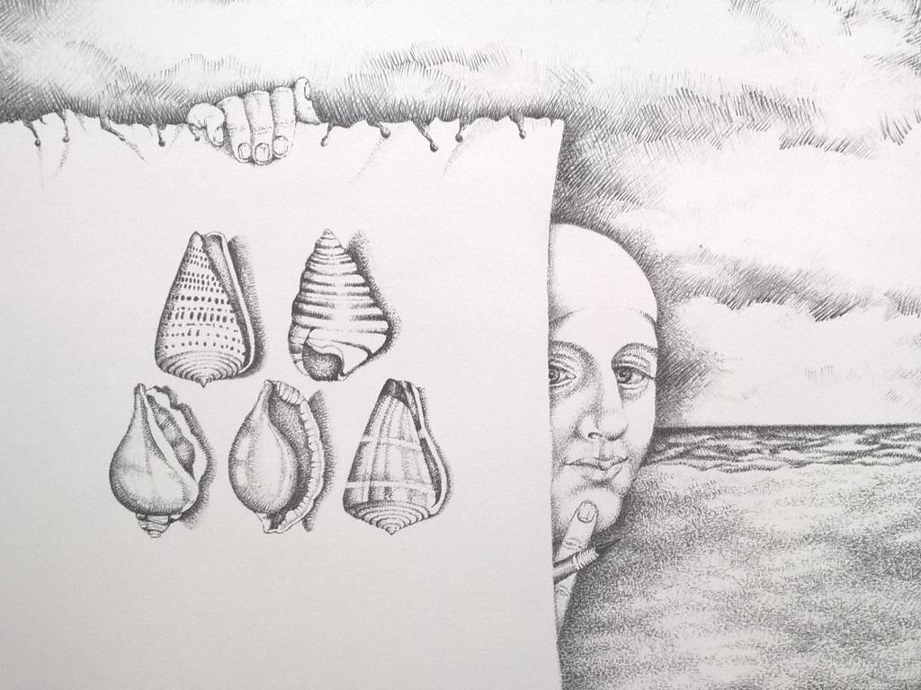 Ank Overweel – Aan zee – gesigneerde litho, Ophalen of Verzenden