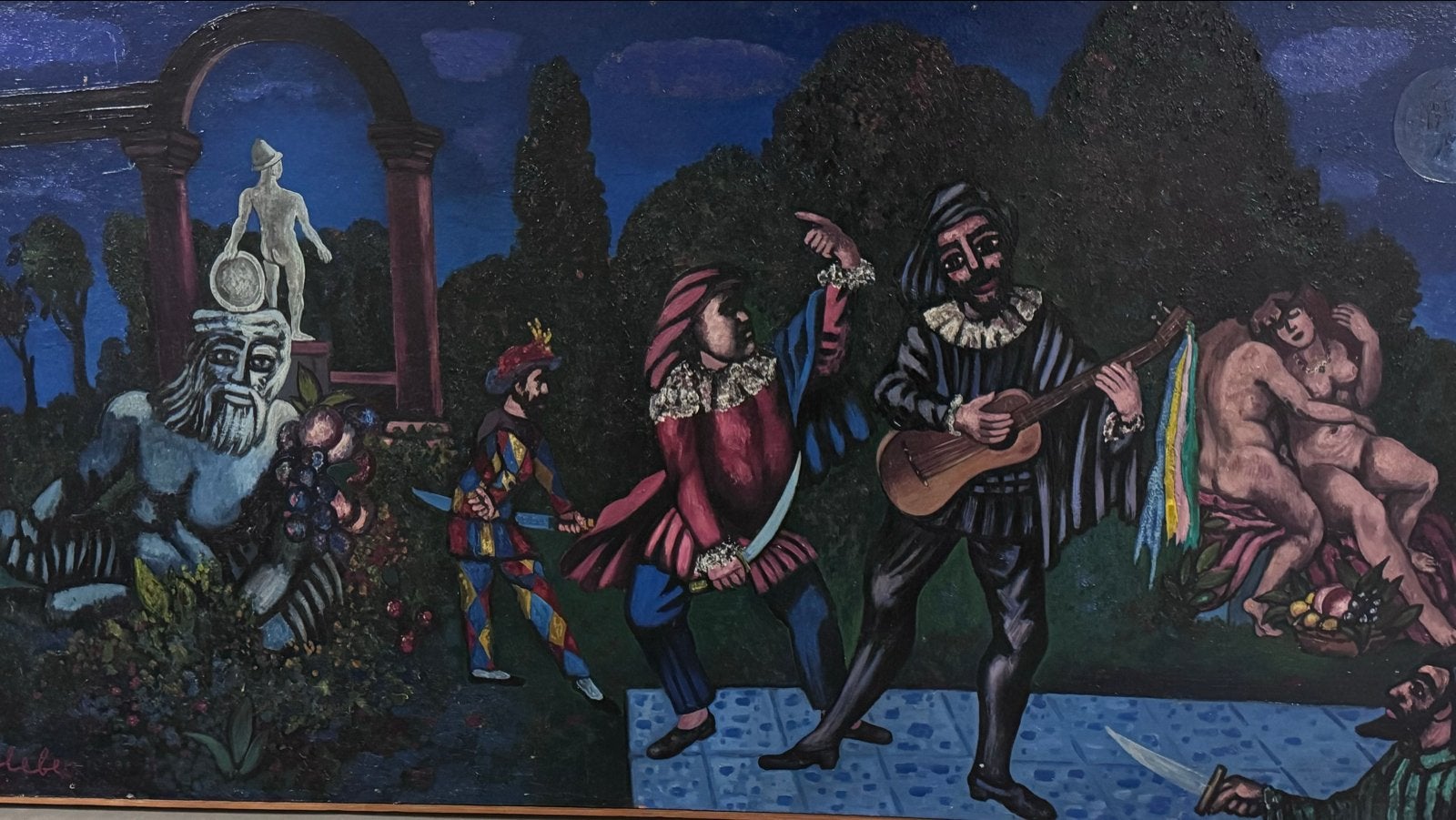 Schilderij Ferry Slebe, Ophalen, Doek, Portret of Personen, Expressionistisch
