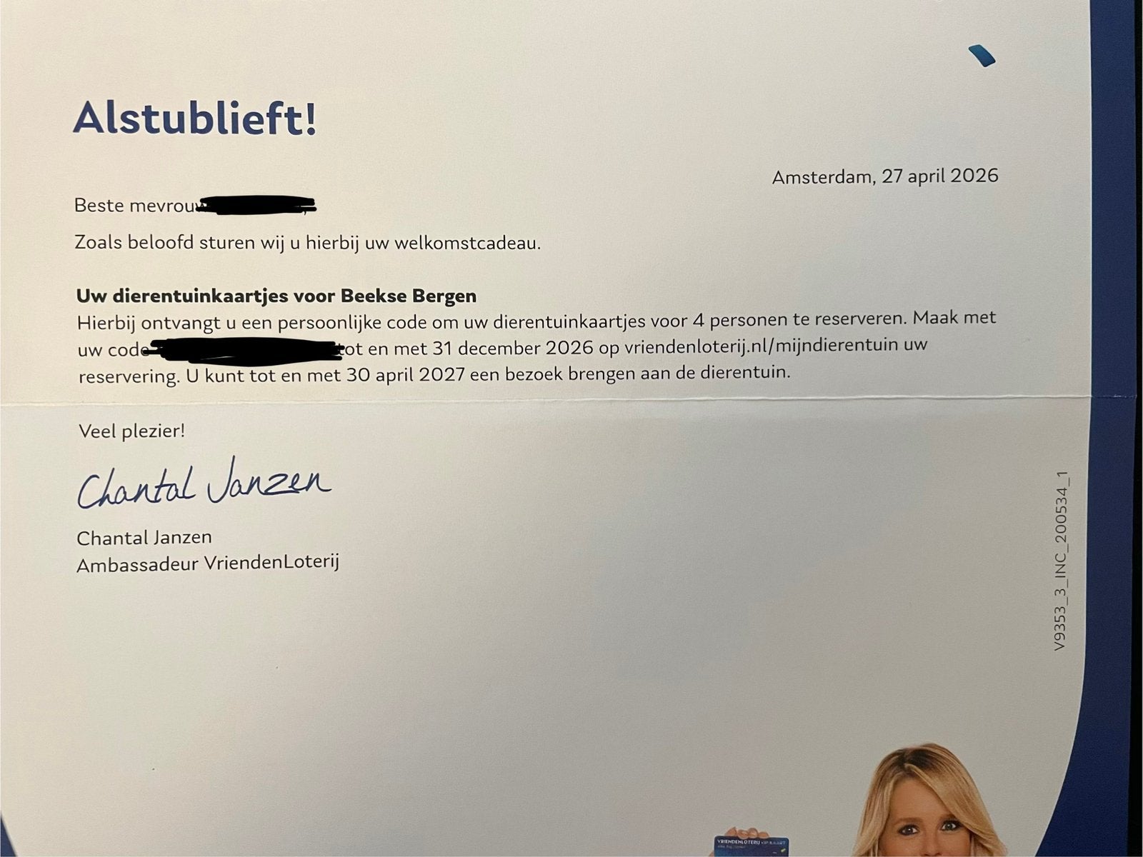 4 tickets Beekse Bergen, code geldig tm 31-12-2026, Tickets en Kaartjes, Drie personen of meer, Ticket of Toegangskaart