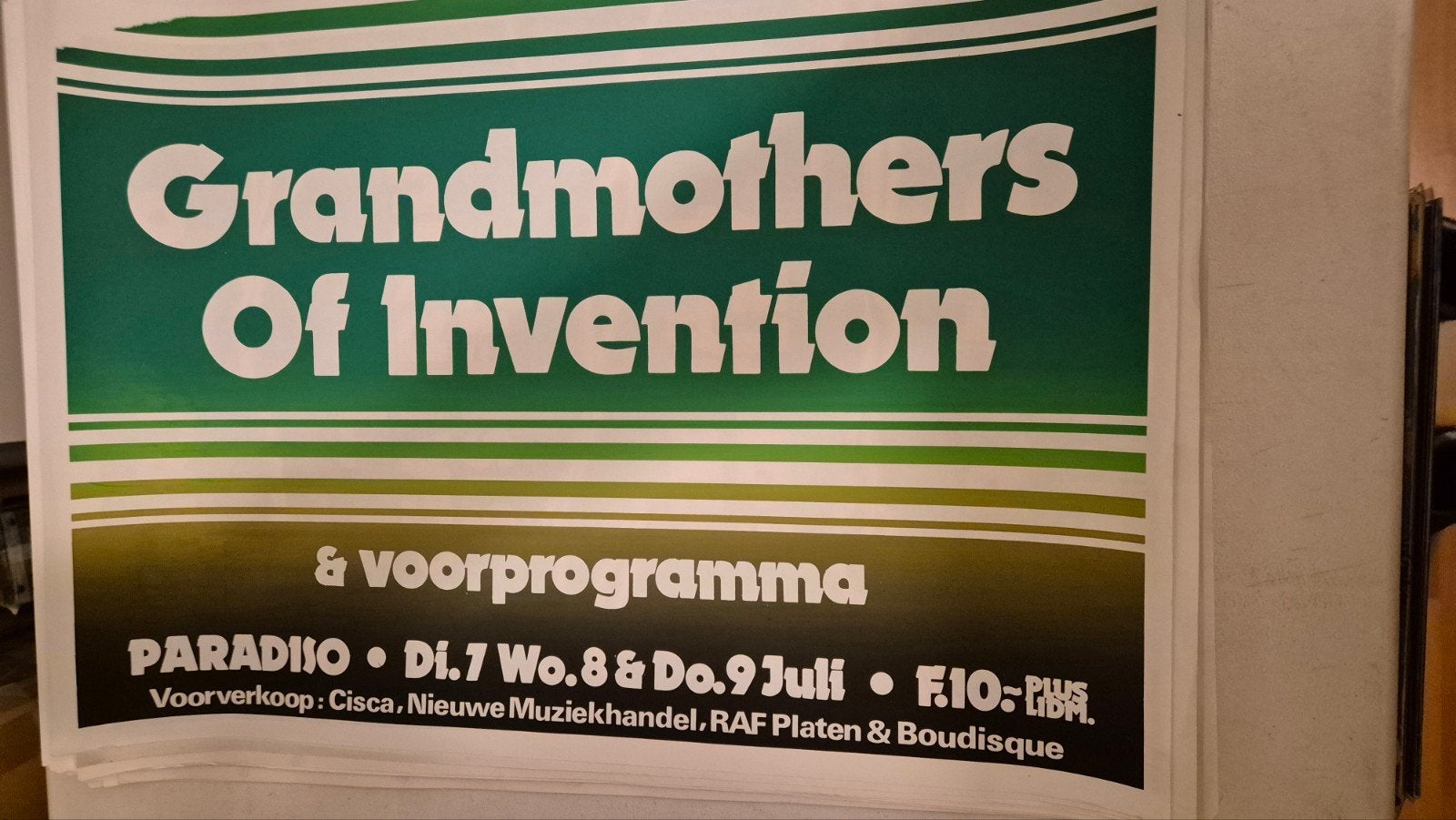 Originele Paradiso concert posterGrandmothers of Invention, Verzamelen, Posters, Verzenden, Zo goed als nieuw, A1 t/m A3