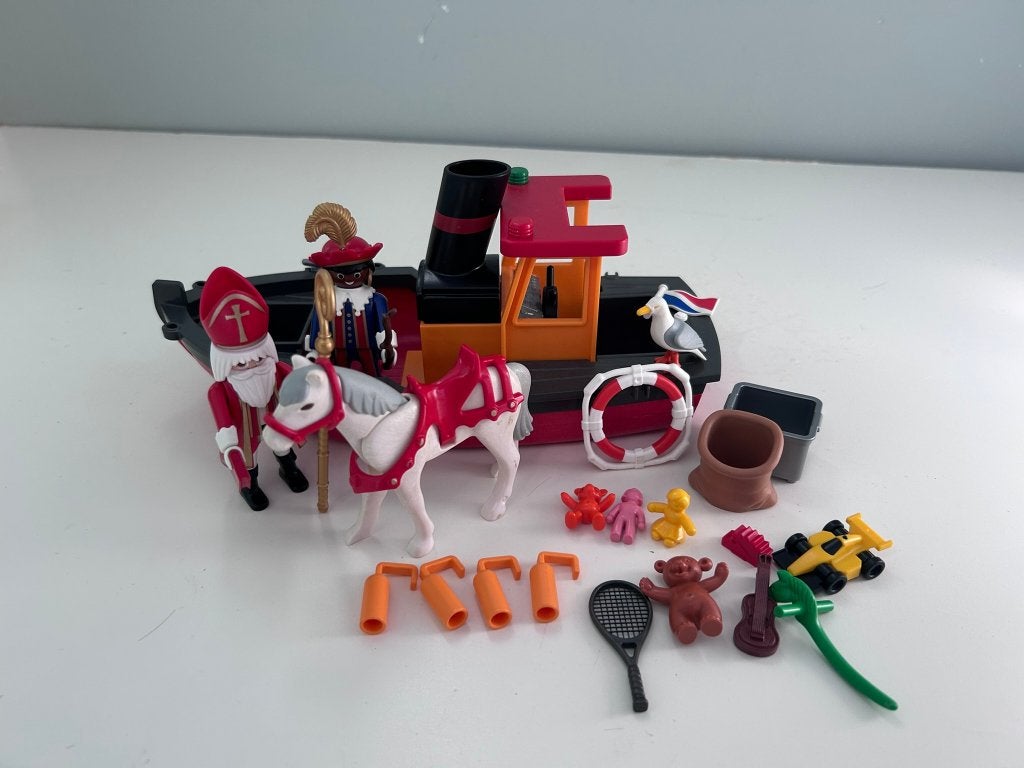 Playmobil 5206 Stoomboot met Sinterklaas en Piet, Complete set, Ophalen of Verzenden, Zo goed als nieuw, Boot/Schip