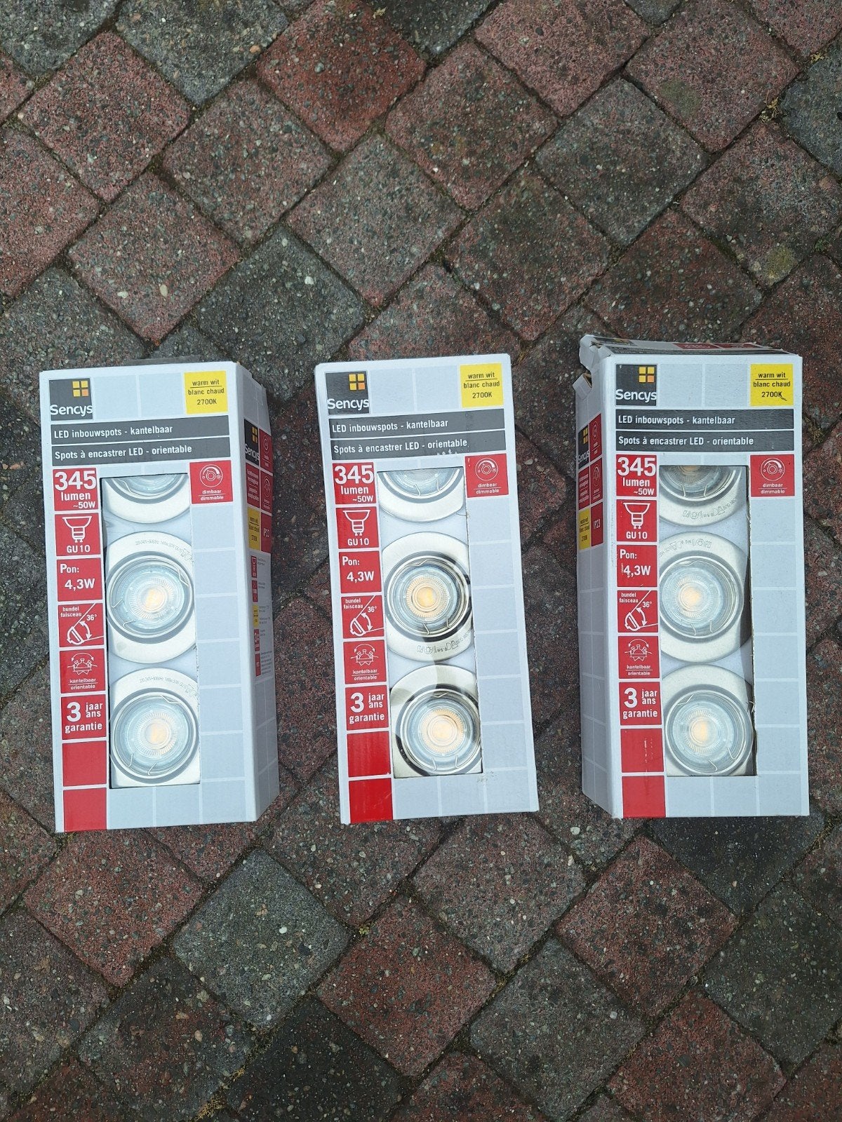 Nieuwe Sencys dimbare LED inbouwspots, kantelbaar, Huis en Inrichting, Ophalen, GU10, Nieuw, LED