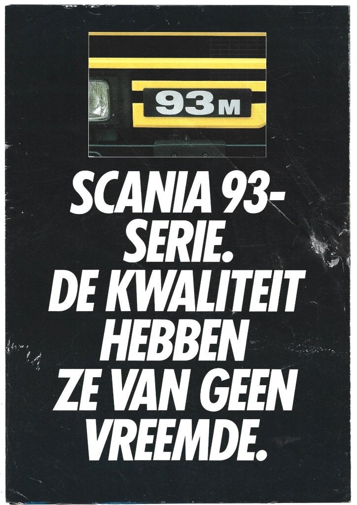 Scania 93 M serie folder (sc075), Ophalen of Verzenden, Gelezen, Vrachtwagen