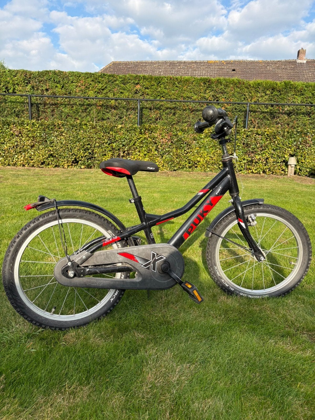 Puky kinderfiets - Zwart/Rood - 18 inch, Ophalen, Terugtraprem, Puky, 16 tot 20 inch