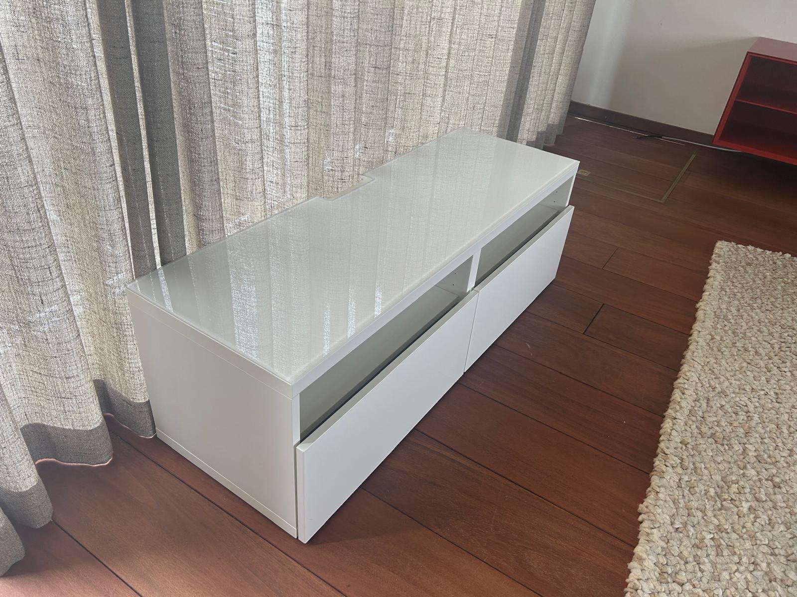 Ikea Besta TV meubel 120cm, Huis en Inrichting, Kasten | Televisiemeubels, Ophalen, 100 tot 150 cm, Strak, minimalistisch, Zo goed als nieuw