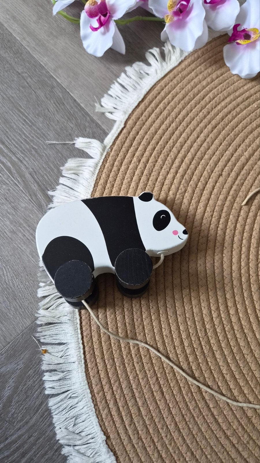 Houten trekdier panda - Leuk speelgoed voor kleintjes, Ophalen of Verzenden, Gebruikt, Duw- of Trekspeelgoed