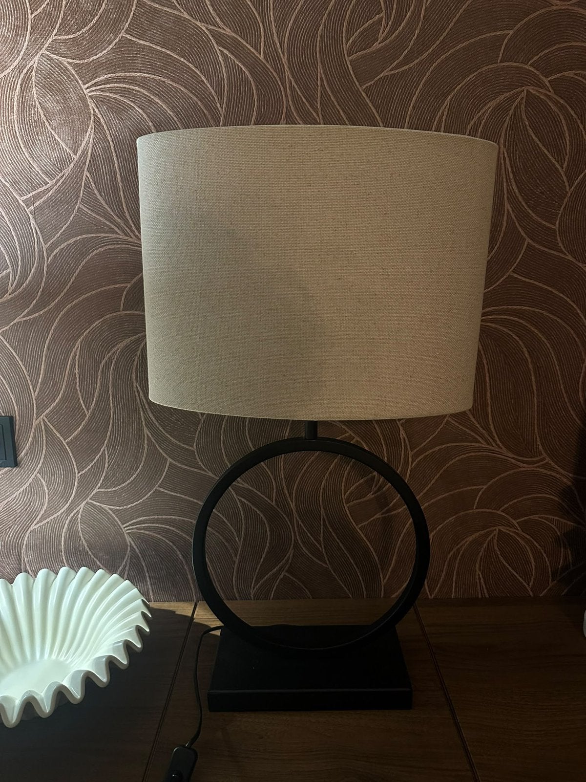 Lamp, Ophalen, Tafellamp, Beige, Rond