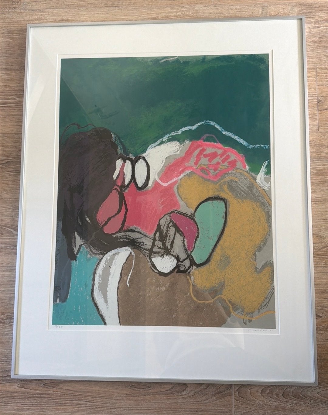 Henk van Vessem - Abstracte zeefdruk (1992), Ophalen, Zeefdruk, Genummerd, 1950 - 1999