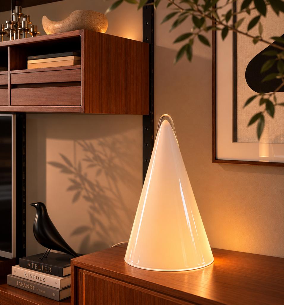 Vintage Kegelvormige Glas Lamp "Teepee" SCE, Huis en Inrichting, Ophalen of Verzenden, Zo goed als nieuw, Glas
