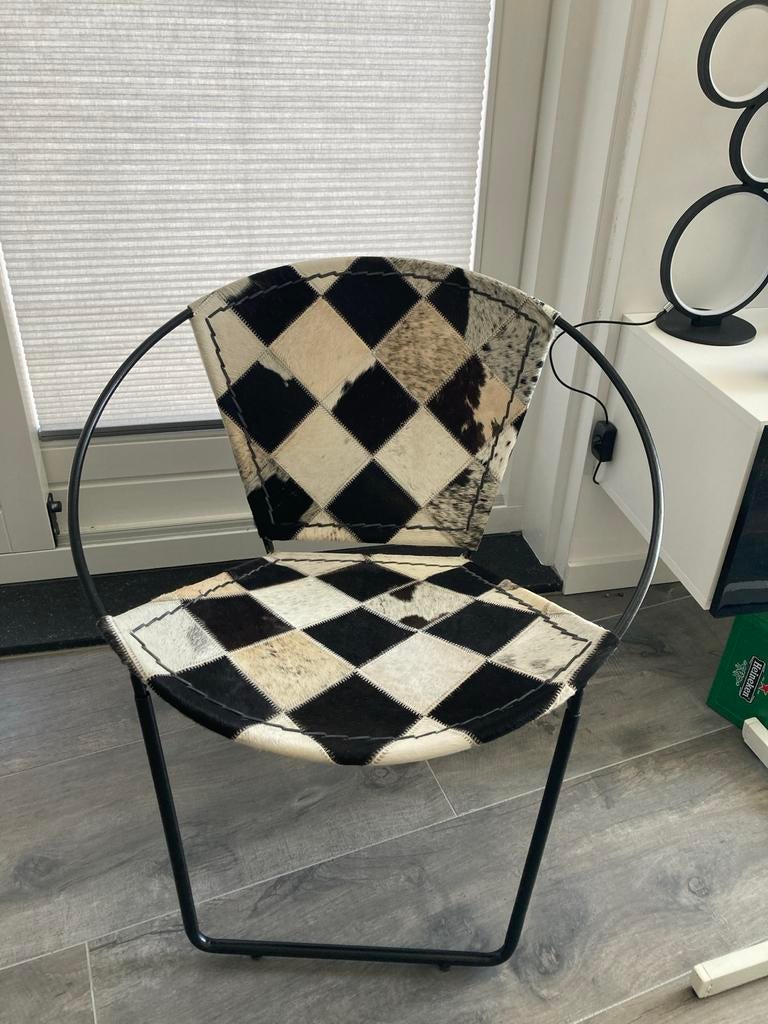 Nieuw geitenleren fauteuiltje in patchwork motief, Ophalen, Overige kleuren, Nieuw, Leer