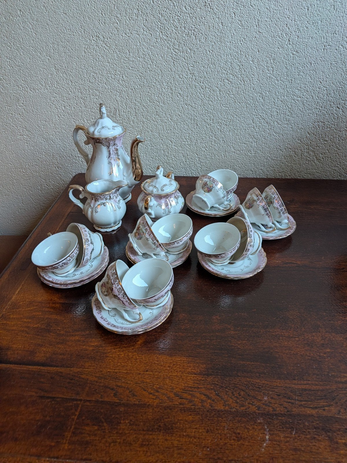 Vintage Japans Saji servies – koffie/theeset – goudrand, Antiek en Kunst, Antiek | Servies compleet, Ophalen