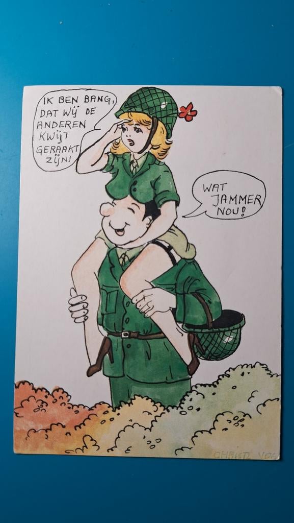 Soldatenhumor illustrator Christl Vogl, Ophalen of Verzenden, 1980 tot heden, Gelopen
