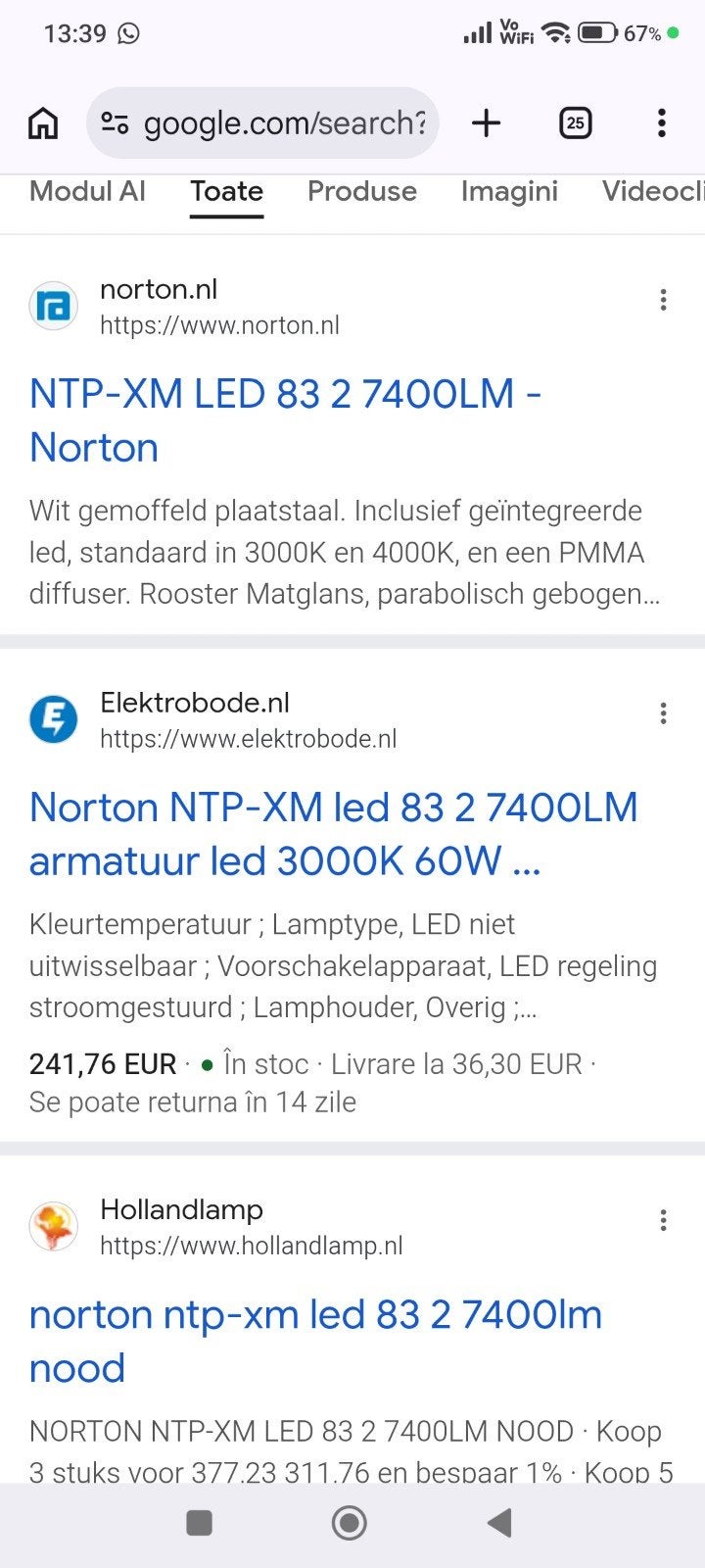 Norton NTP-XM LED 83 2 7400LM Armatuur, Ophalen of Verzenden, Nieuw