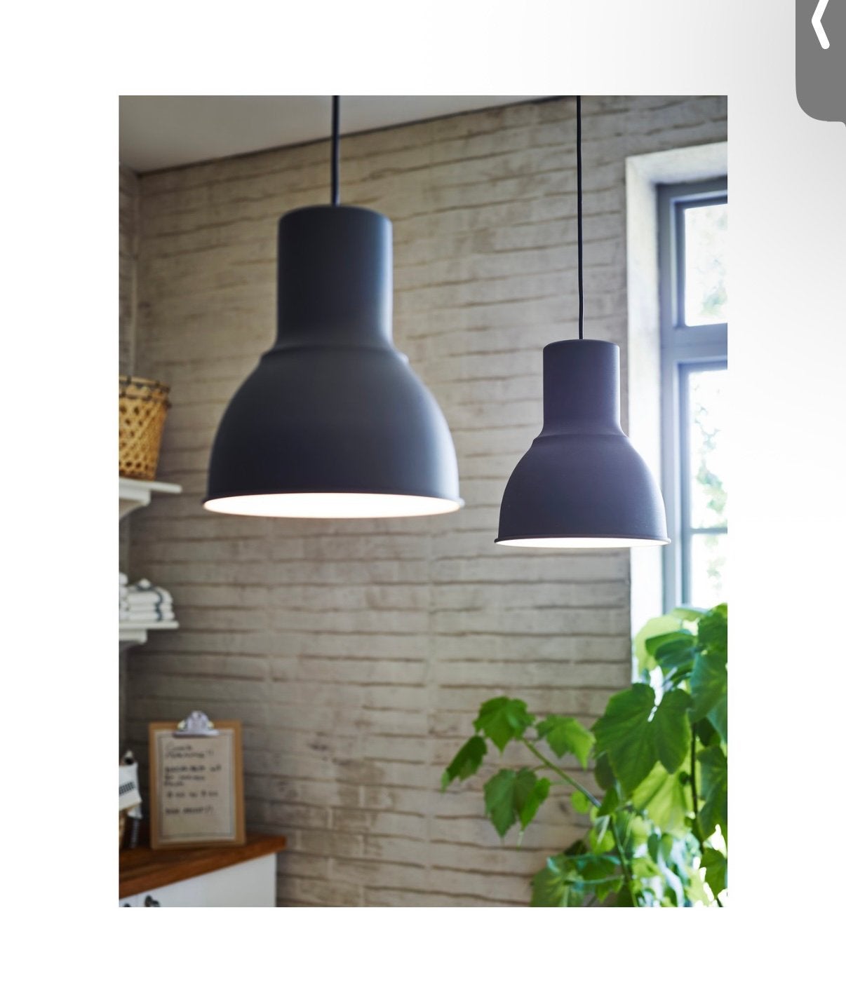 Ikea Hektar pendant lamp dark grey 3 pcs, Ophalen, Zo goed als nieuw