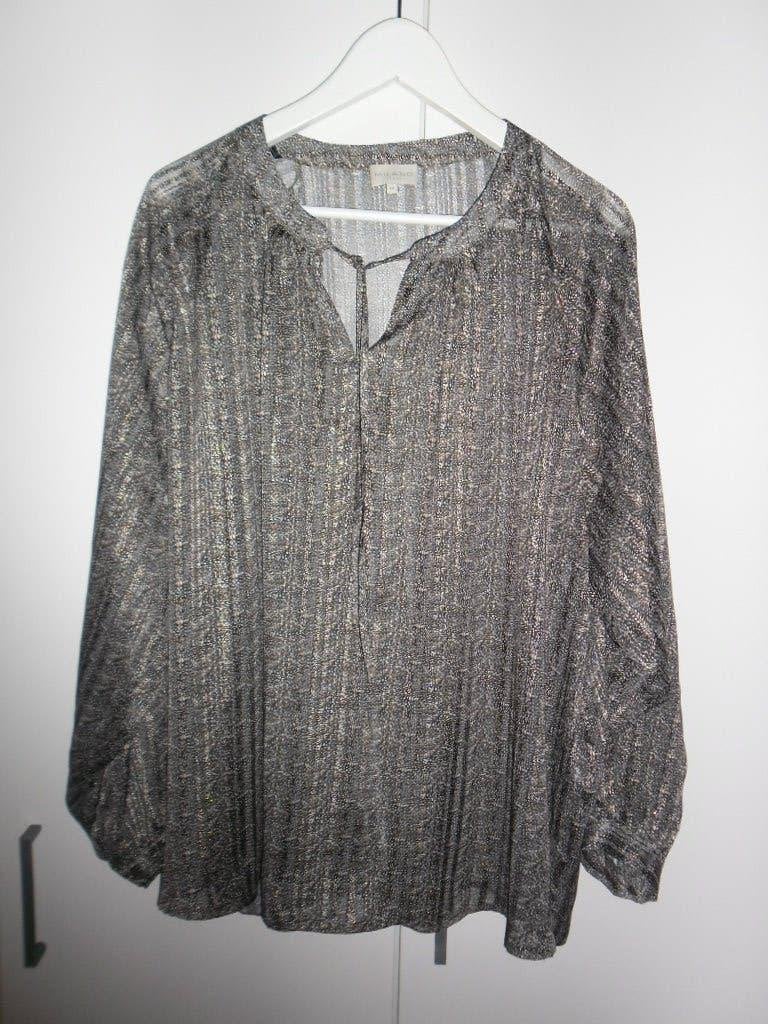 Milano Italy Zwart/Wit/Beige Doorzichtige Blouse Maat 44, Zwart, Maat 42/44 (L), Ophalen of Verzenden, Milano Italy