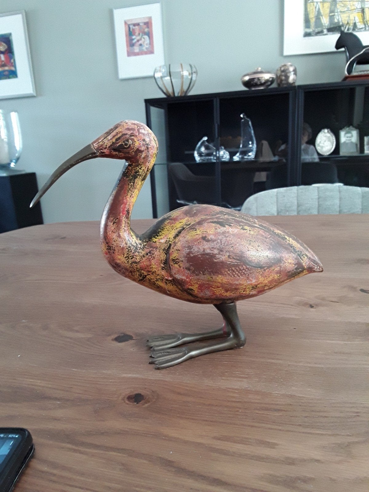 vogel sculptuur ibis., Antiek en Kunst, Ophalen of Verzenden