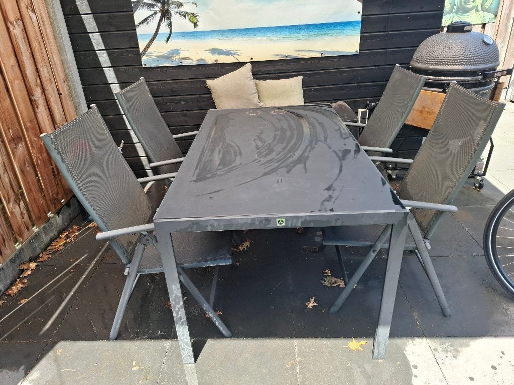 tuinset, Ophalen, 4 zitplaatsen, Gebruikt, Aluminium