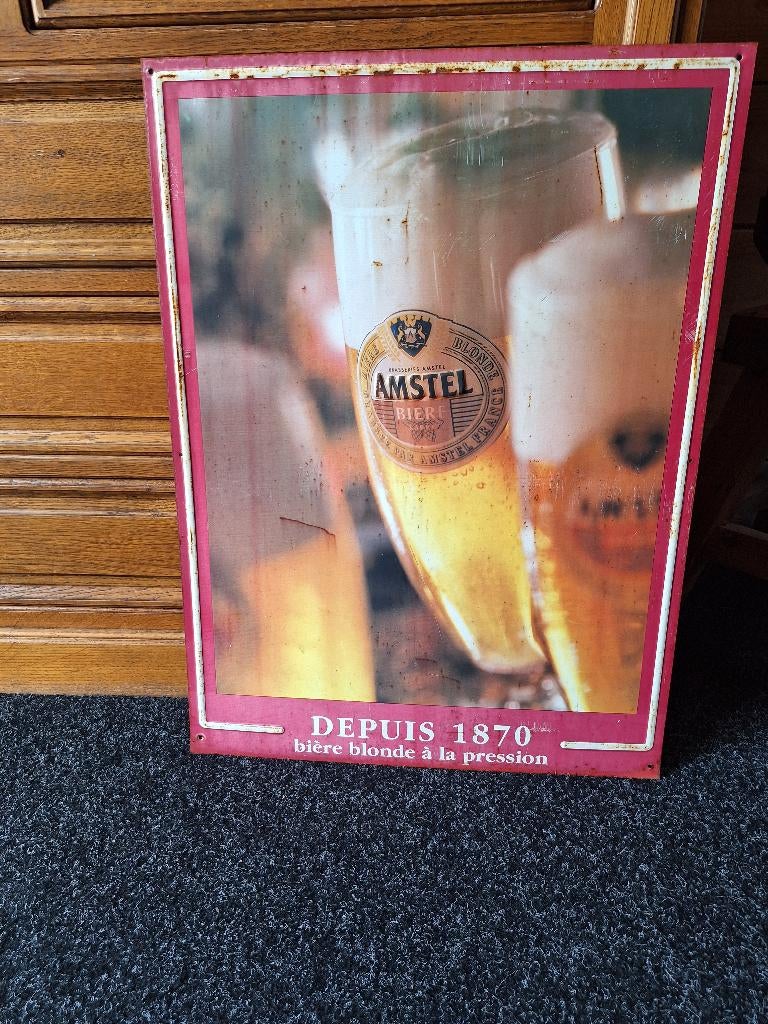 Amstel reclame bord, Ophalen, Gebruikt, Reclamebord, Plaat of Schild, Amstel