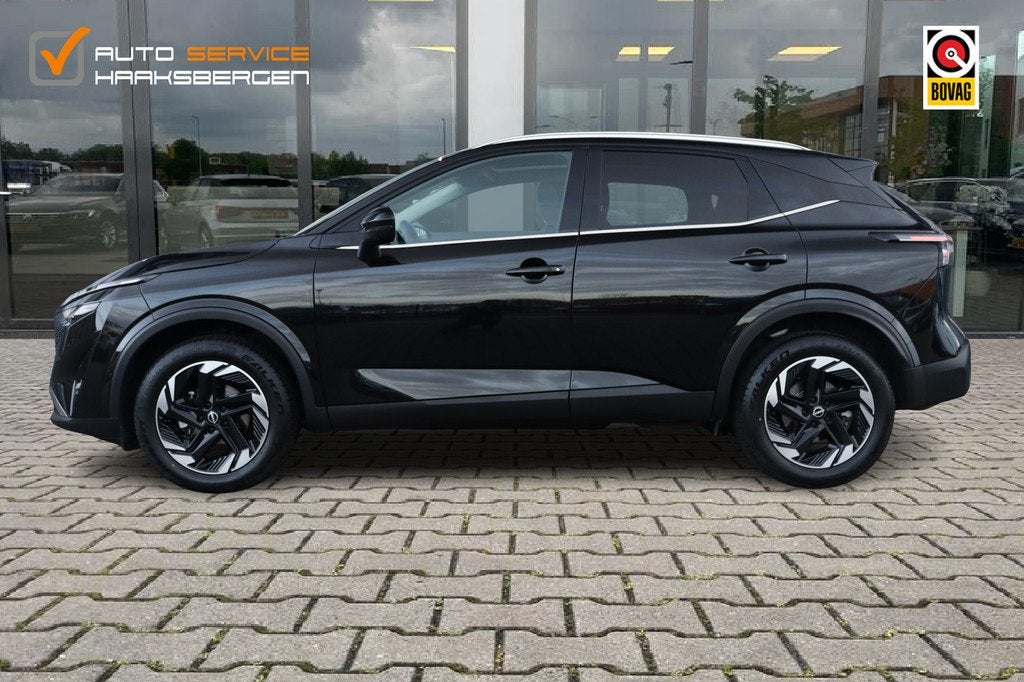 Nissan QASHQAI 1.3 MHEV Xtronic N-Connecta | Pano | 360 Came, Zwart, Leder en Stof, Zwart, Bedrijf