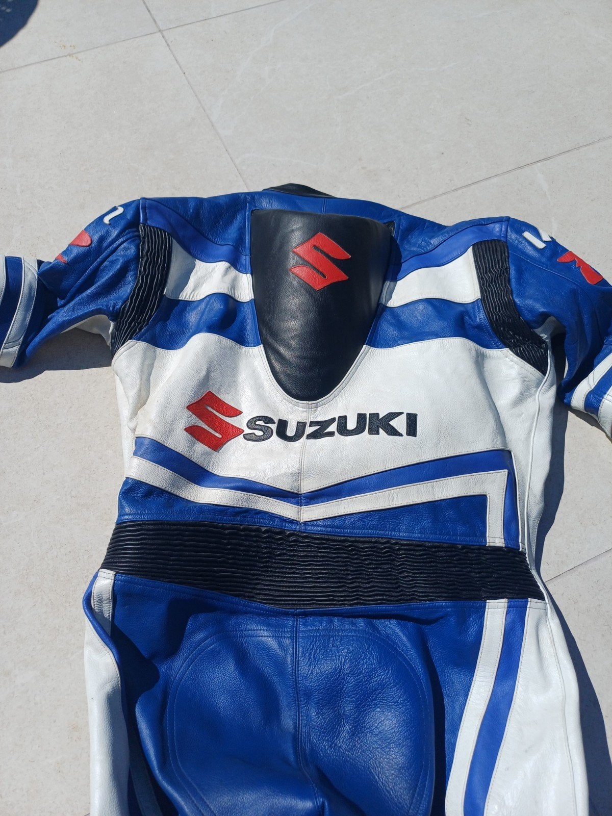 Suzuki Motorpak Maat 58 - Blauw/Wit Leren Combipak, Ophalen of Verzenden, Suzuki, Tweedehands, Heren
